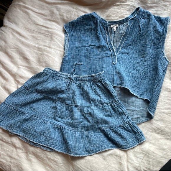aerie Other - Aerie Pool to Party Cropped Shirt and Short Coverup Set
